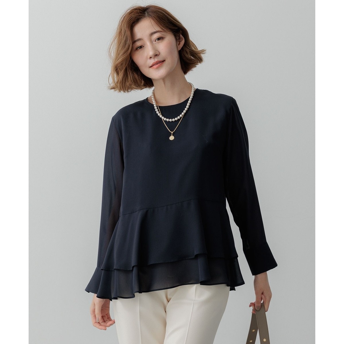 洗える】テプラマットシフォン ブラウス | 23区(23KU) | マルイウェブ