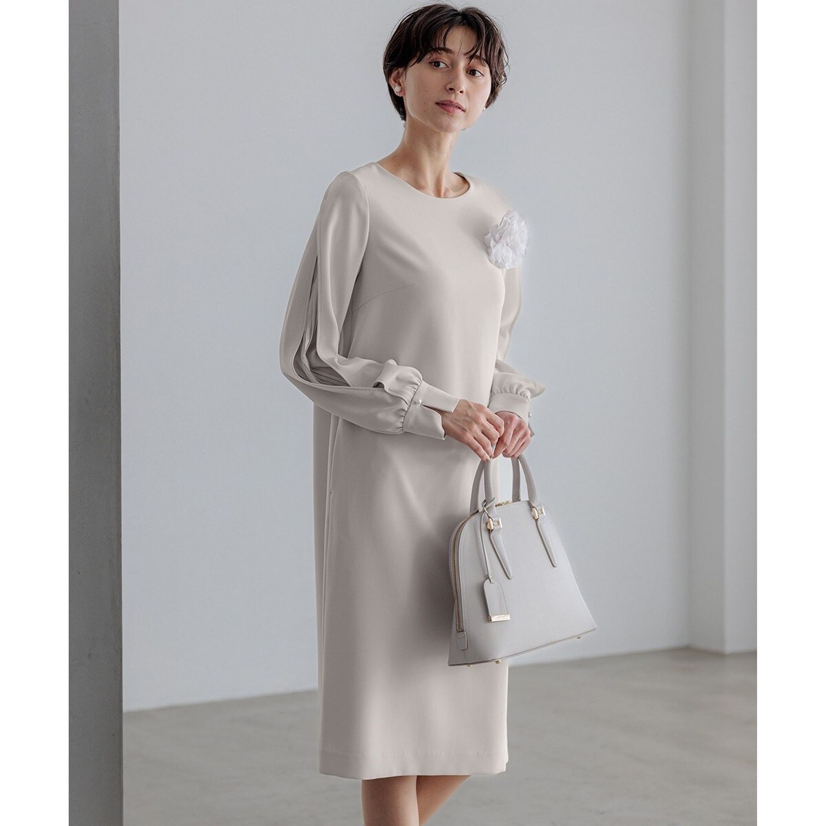 セットアップ対応】トリアセダブルジョーゼット スリットシフォン