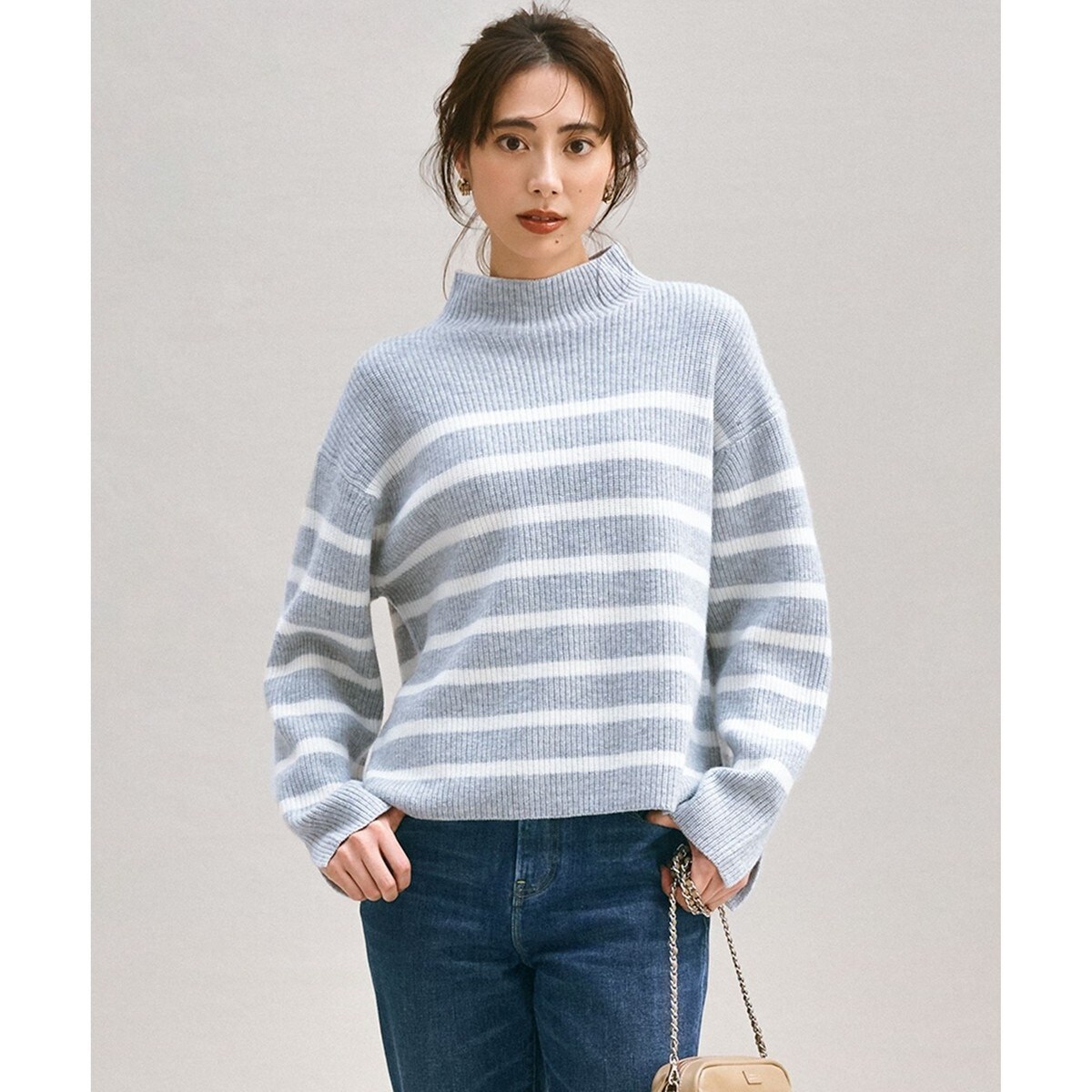 23区 - 美品☆23区 ニット ボーダー ベージュ ウール カシミヤ