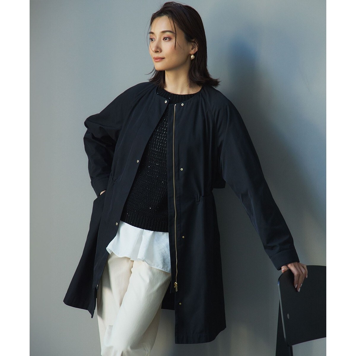 VERY3月号掲載/撥水加工】ライトツイル フーディーアウター | 23区