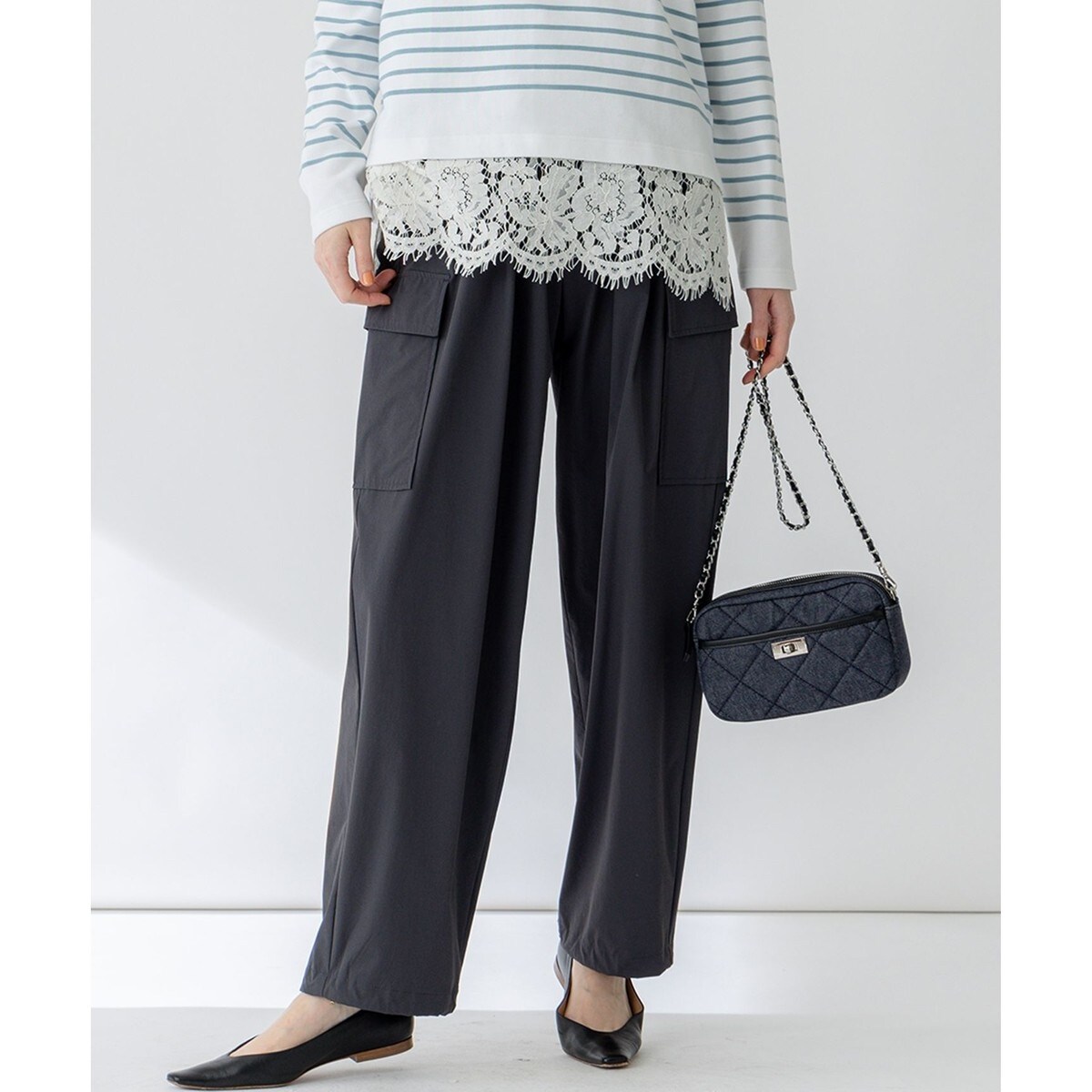 【撥水加工/洗える】ナイロン2WAYストレッチ パラシュート パンツ