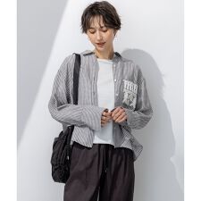 【洗える】LIBECO クロップド シャツ