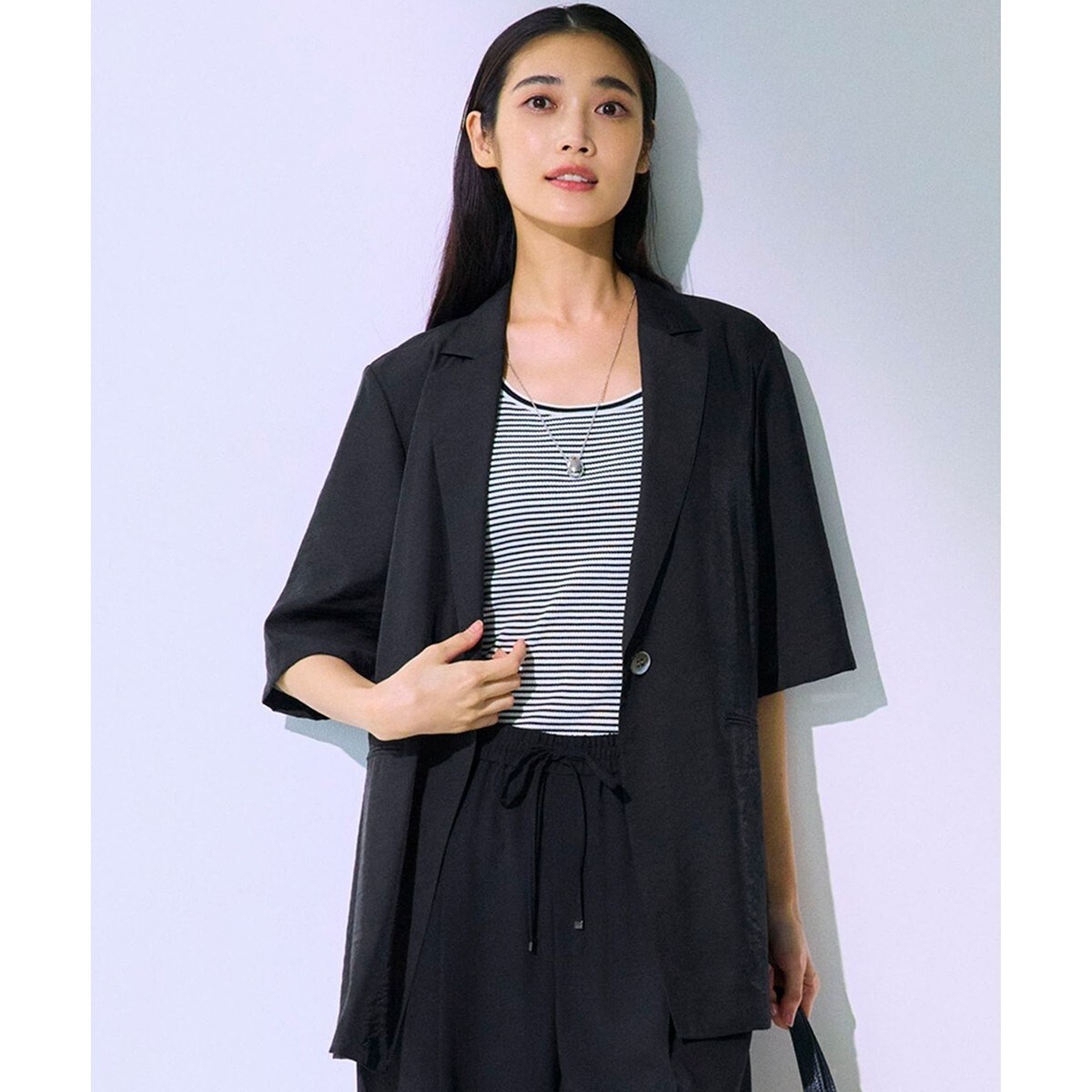 〖23区〗 極美品 ⭐️ ジャケット / ウール / ブラック / 34サイズ ウールリネンツイル ジャケット | 23区(23KU) | マルイウェブ