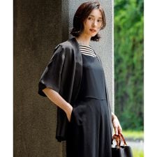【接触冷感性/洗える】フィブリルツイル ハーフスリーブ ジャケット