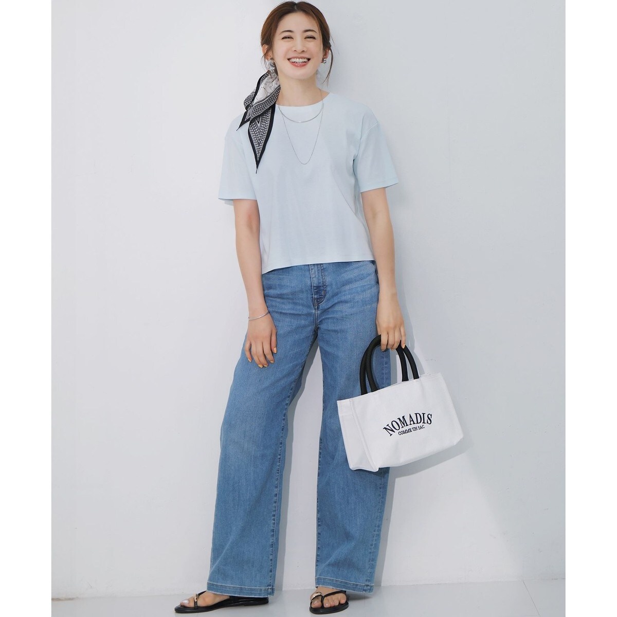 【接触冷感】23区DENIM サマー ストレート ワイド パンツ