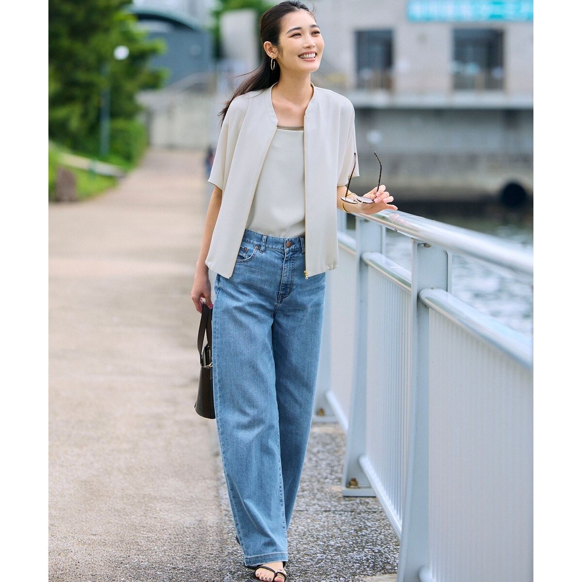 【接触冷感】23区DENIM サマー ストレート ワイド パンツ