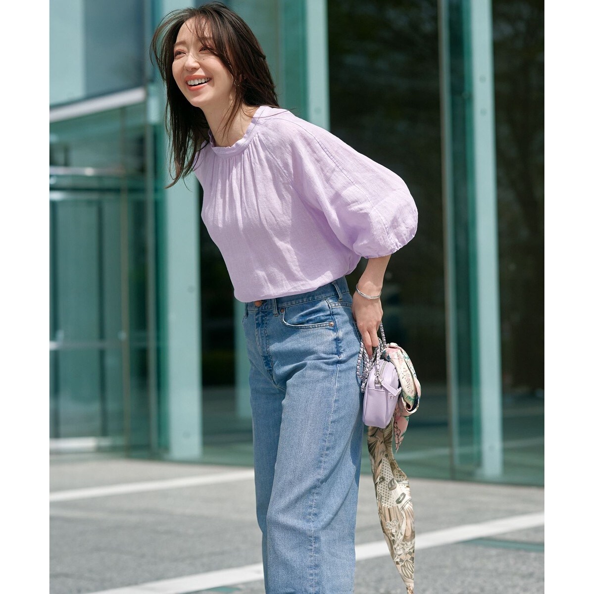 【接触冷感】23区DENIM サマー ストレート ワイド パンツ