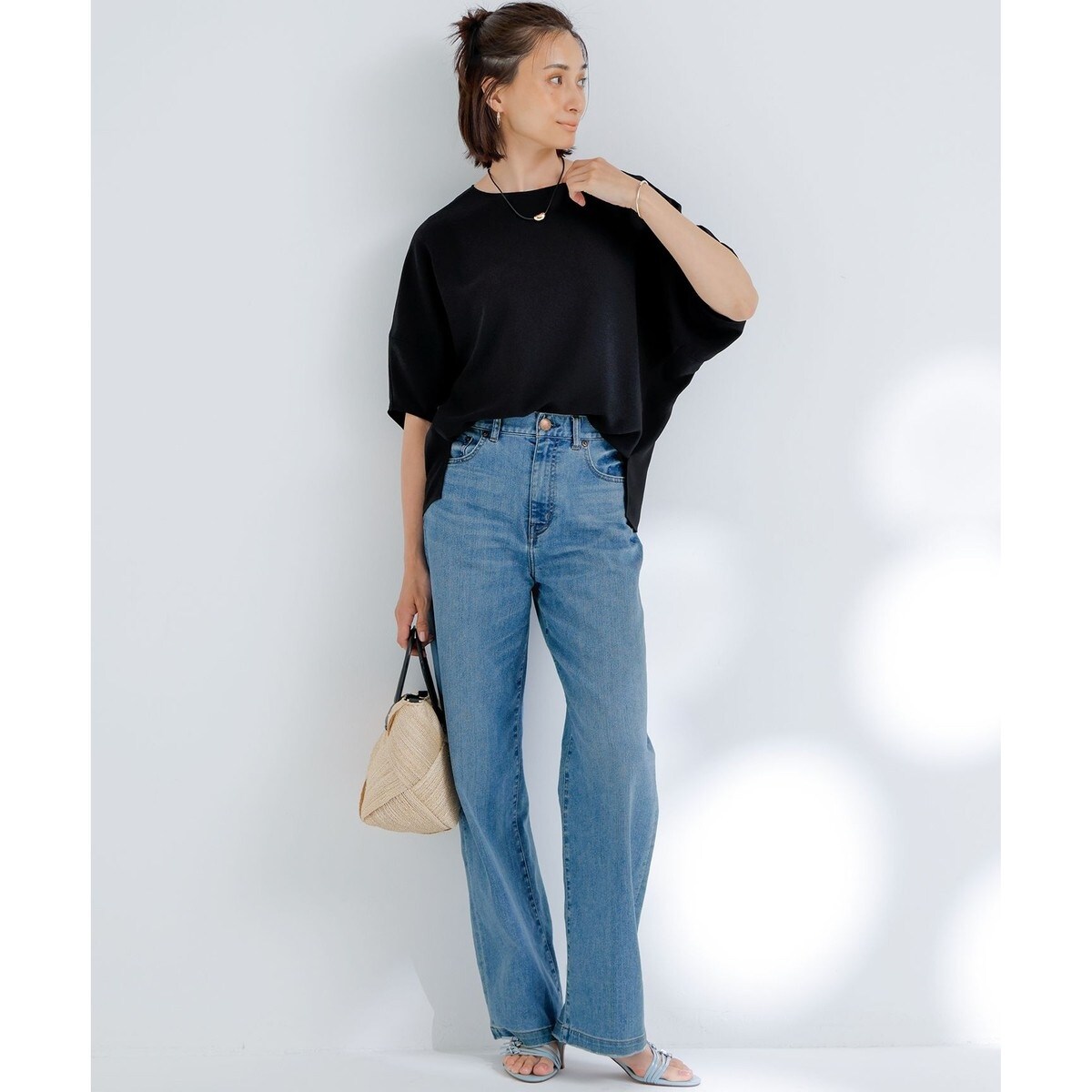 【接触冷感】23区DENIM サマー ストレート ワイド パンツ