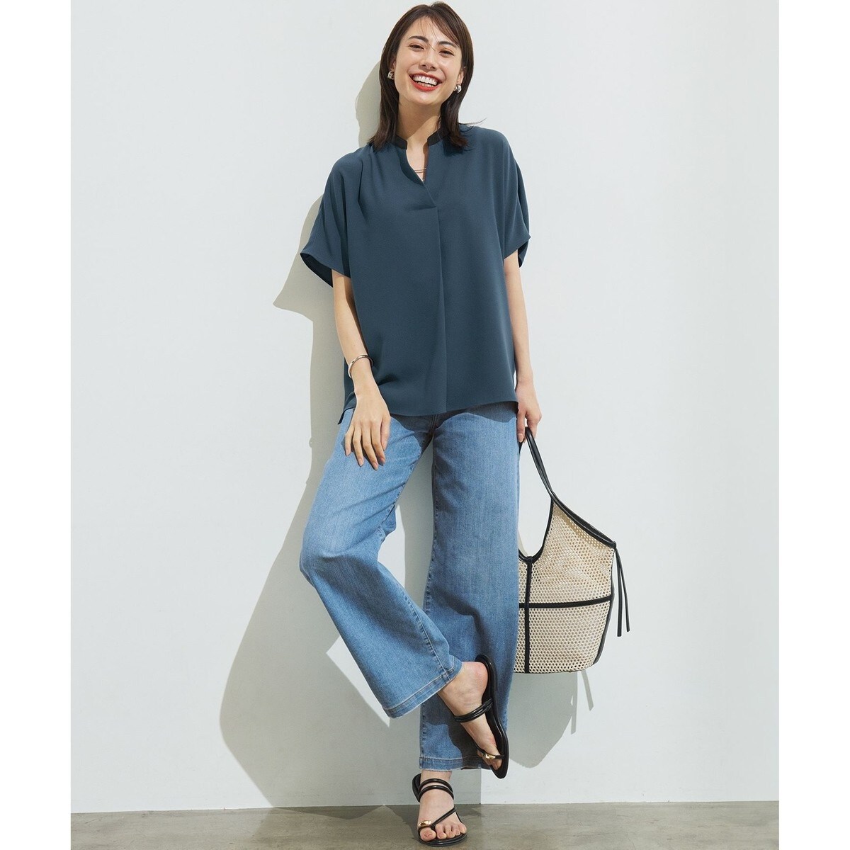 【接触冷感】23区DENIM サマー ストレート ワイド パンツ