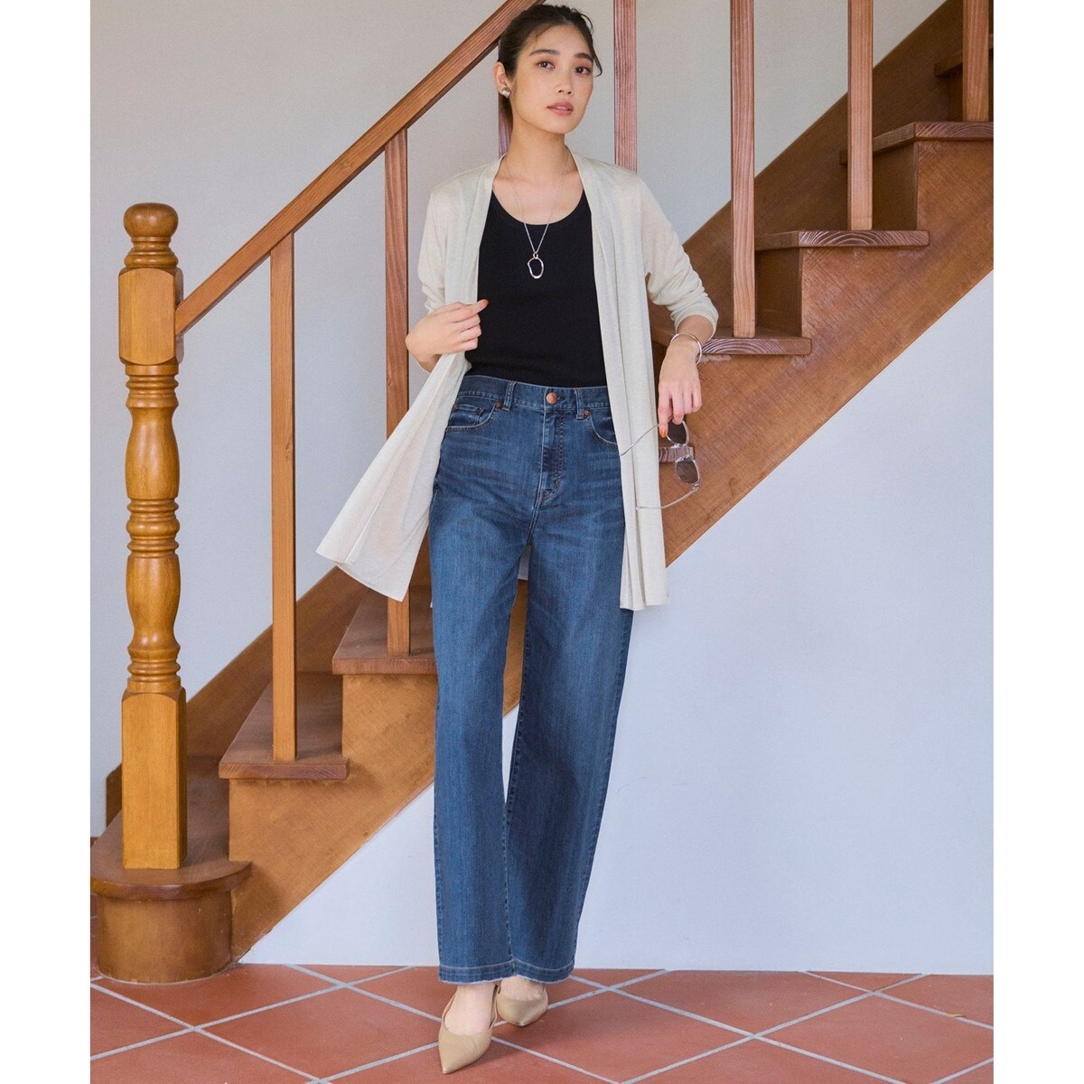 【接触冷感】23区DENIM サマー ストレート ワイド パンツ