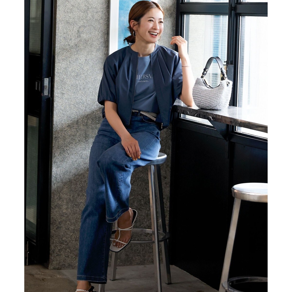 【接触冷感】23区DENIM サマー ストレート ワイド パンツ