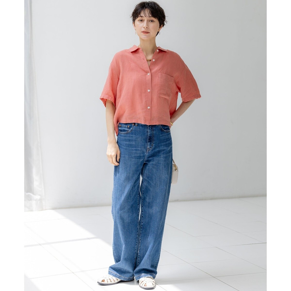 【接触冷感】23区DENIM サマー ストレート ワイド パンツ