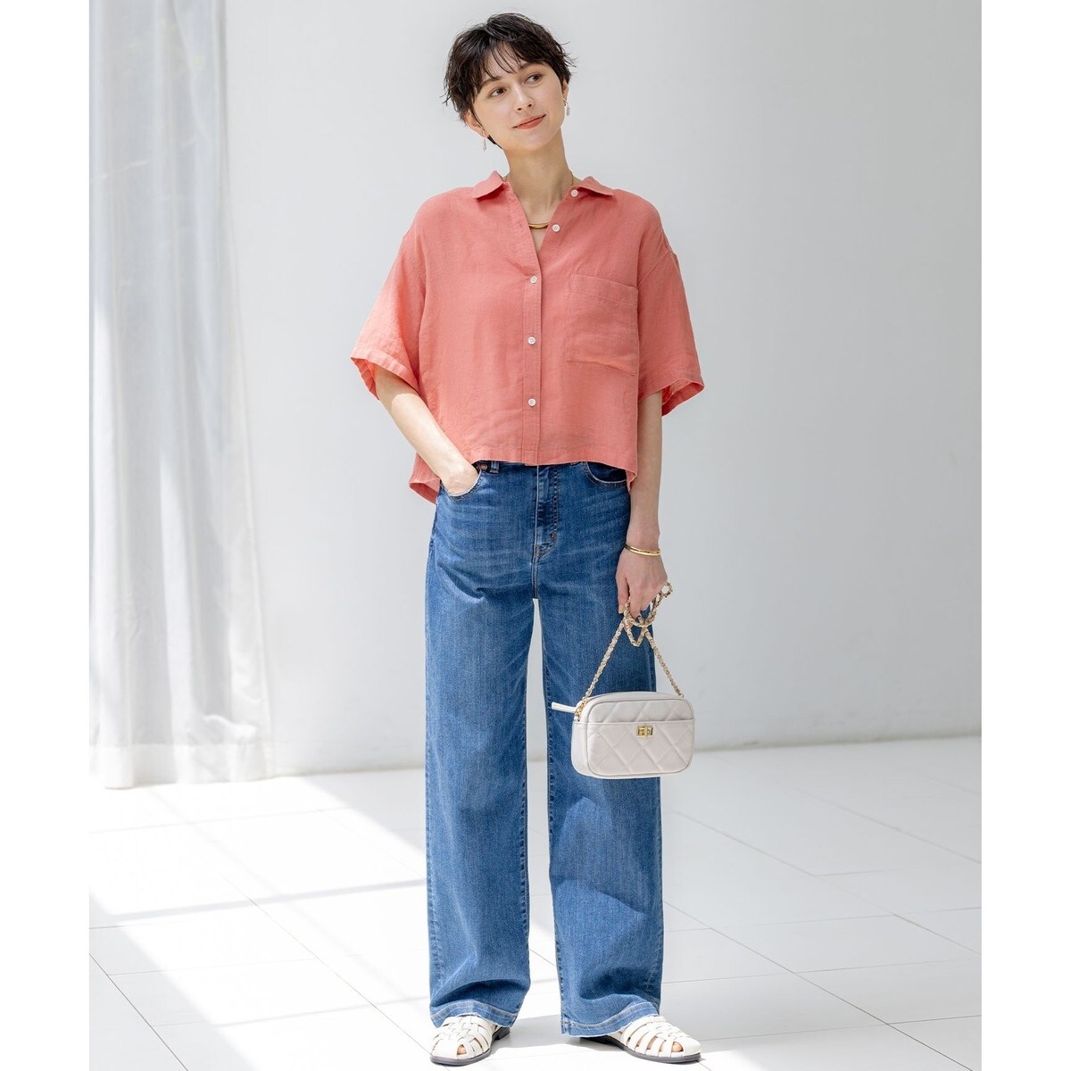 【接触冷感】23区DENIM サマー ストレート ワイド パンツ