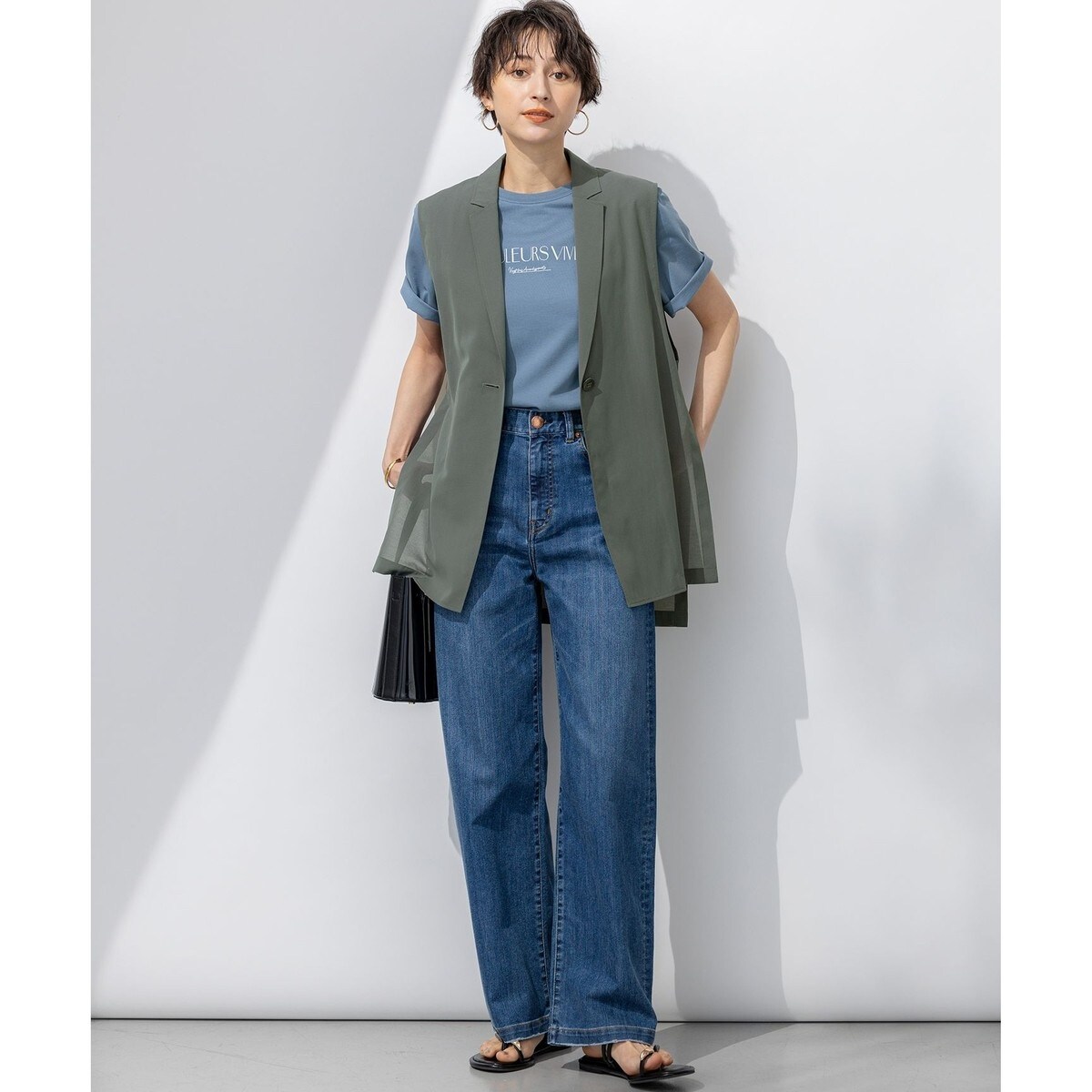 【接触冷感】23区DENIM サマー ストレート ワイド パンツ