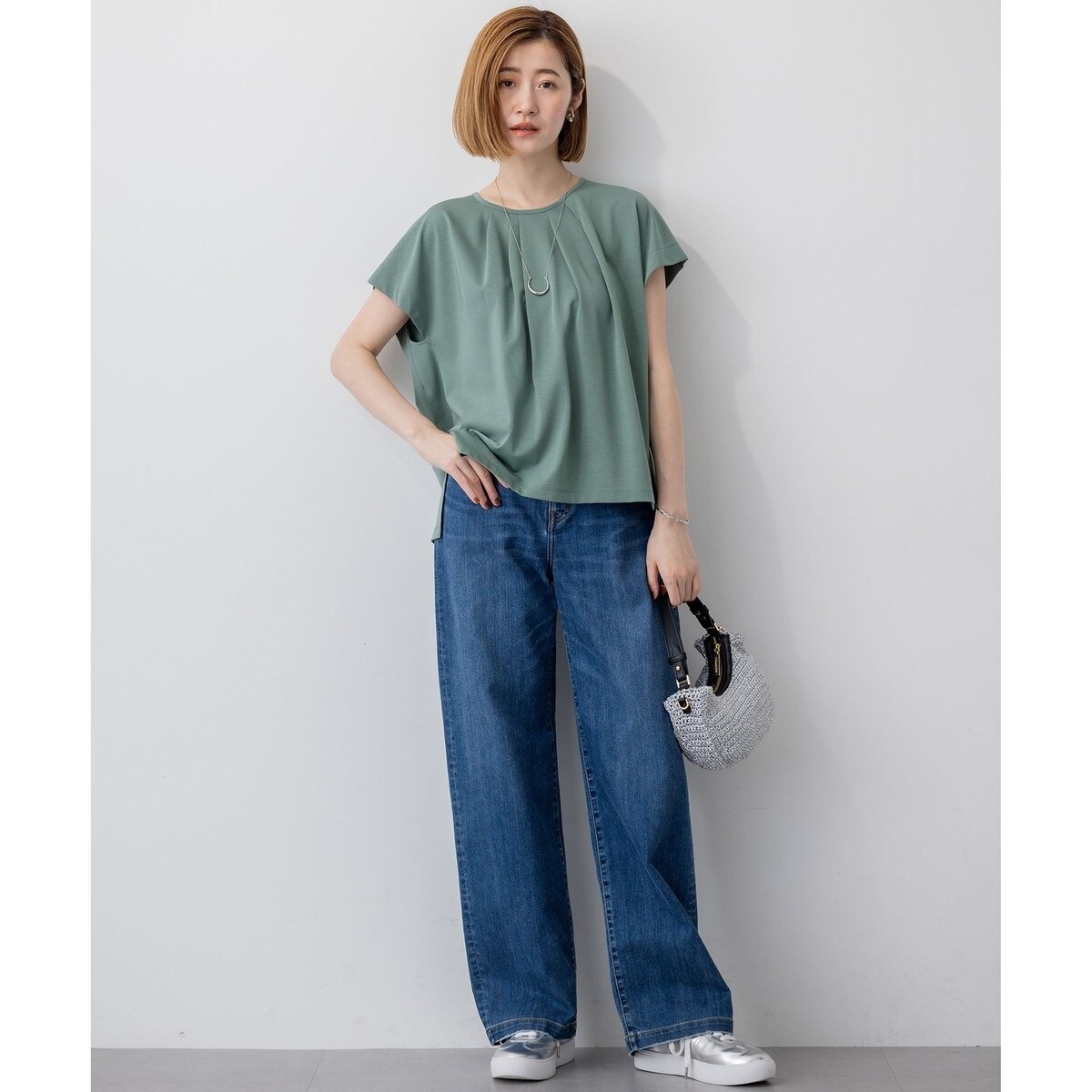 【接触冷感】23区DENIM サマー ストレート ワイド パンツ