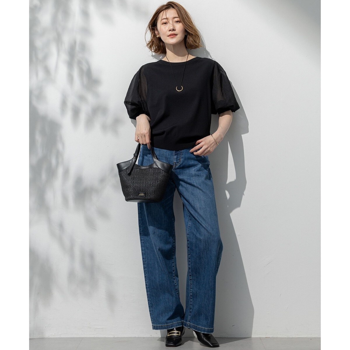 【接触冷感】23区DENIM サマー ストレート ワイド パンツ