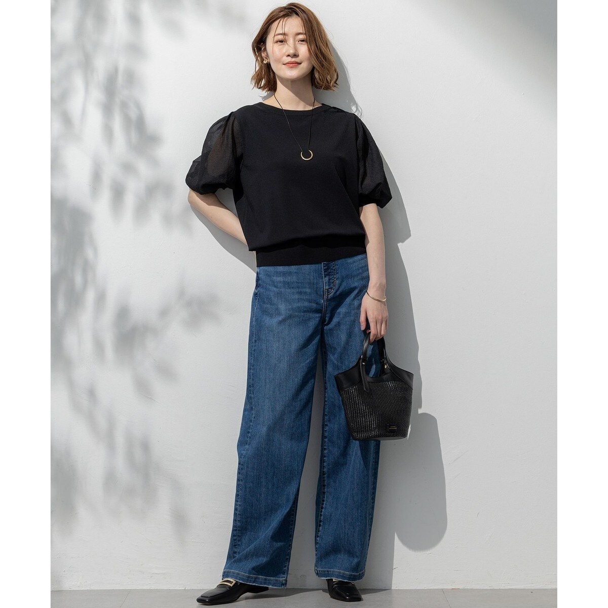 【接触冷感】23区DENIM サマー ストレート ワイド パンツ