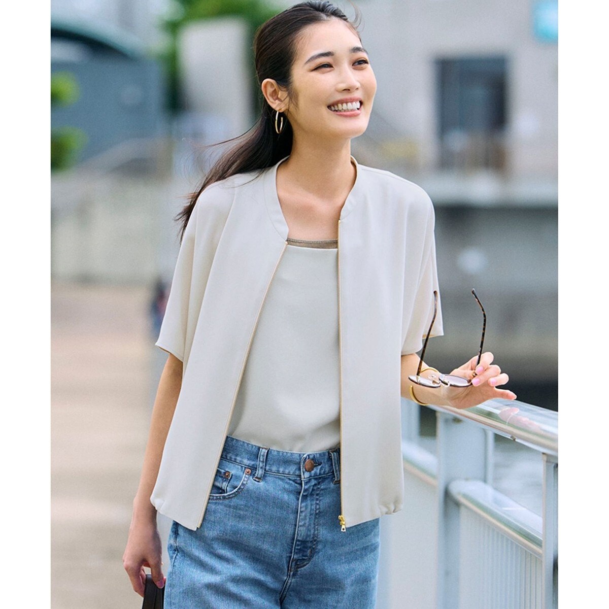 23区】【中村アンさん着用】ライトタッサー フーデット