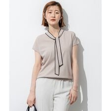 【洗える】レーヨンポリエステルストレッチ ボウタイ ニット