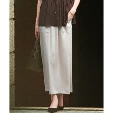 【撥水加工/洗える】スムースサテン Iライン スカート