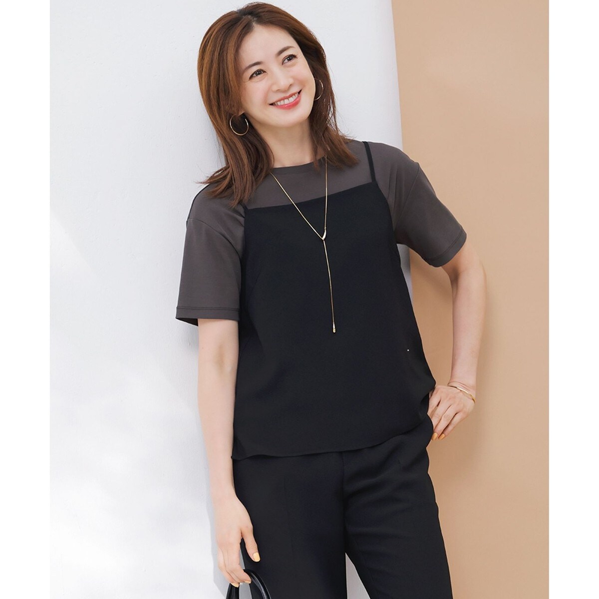 ご好評につきカラー追加/洗える】クロスコンビ パフスリーブ