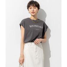 【接触冷感/洗える】BON-PRESAGE ロゴ フレンチスリーブ Tシャツ