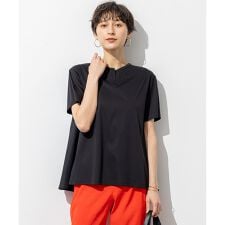 【汗じみ防止/洗える】スムースデザイン バックフレア カットソー