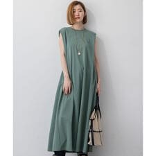 【Oggi8月号掲載/接触冷感/洗える】ツイストコットンプレーティング スリーブレスワンピース