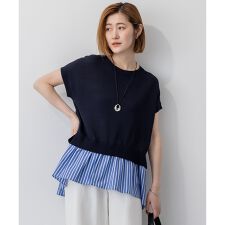 【洗える】レイヤードデザイン ニット