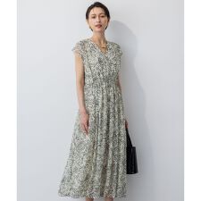 【洗える】アンティークフラワープリント ワンピース