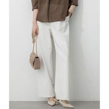 【撥水加工/洗える】ドライ2WAYストレッチ ドロスト ワイド パンツ