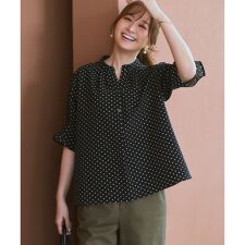 WEB&一部店舗限定】ドットプリント サッカー ブラウス | 23区(23KU 