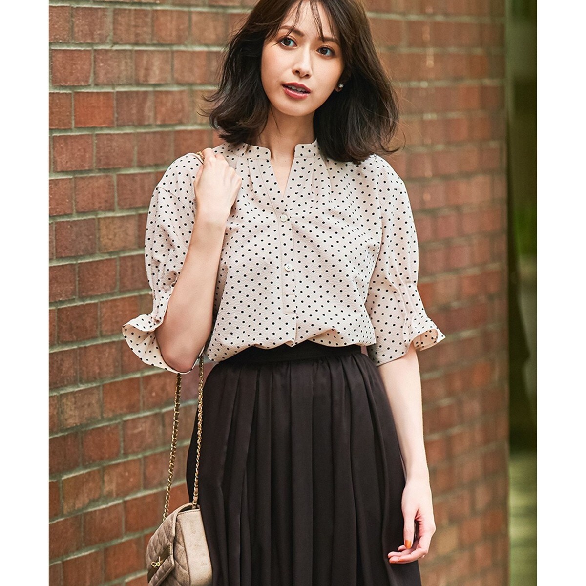 【WEB＆一部店舗限定/洗える】ストライププリント シフォン ブラウス WEB&一部店舗限定/洗える】ストライププリント シフォン