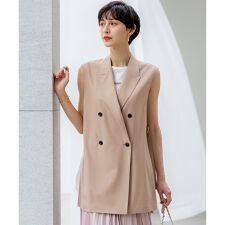 【洗える】TWマットクロス テーラード ジレ