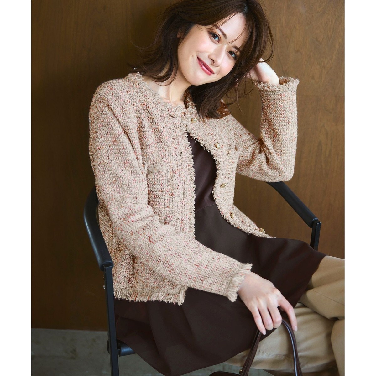 見上愛さん着用/GLOW11月号掲載】ツイード ニット ジャケット | 23区