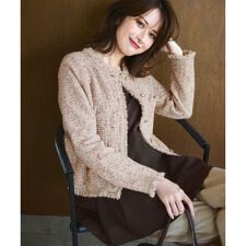 【見上愛さん着用/新色追加/GLOW掲載】ツイード ニット ジャケット