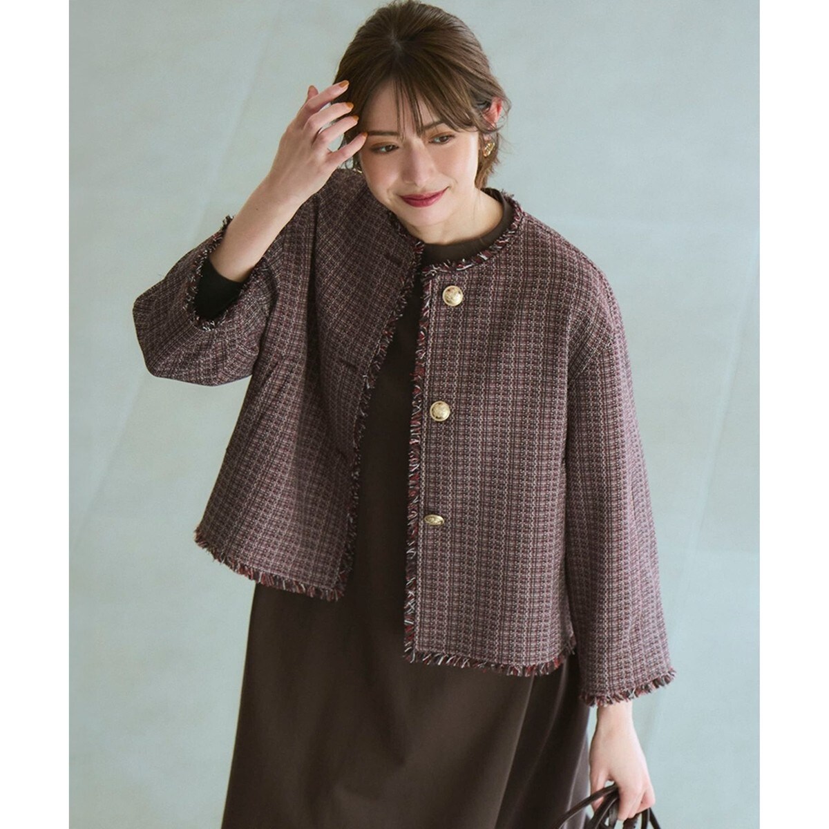 美品✨　23区　23AW ウールカシミヤビーバー　フード付き　ショートコート ウールカシミヤビーバー フード付き ショートコート / 23区
