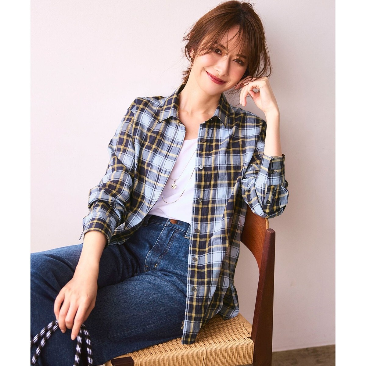 WEB限定】シャーリング チェック シャツ | 23区(23KU) | マルイウェブ 