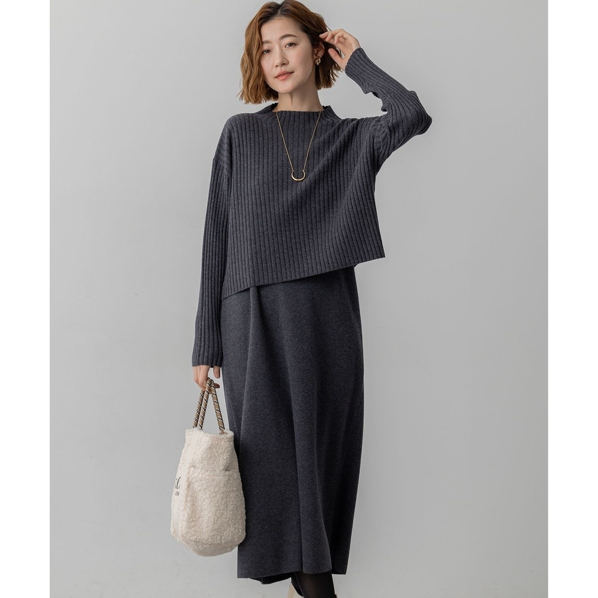 SLOW/一部店舗限定】ニットトータル スリーブレス ワンピース | 23区