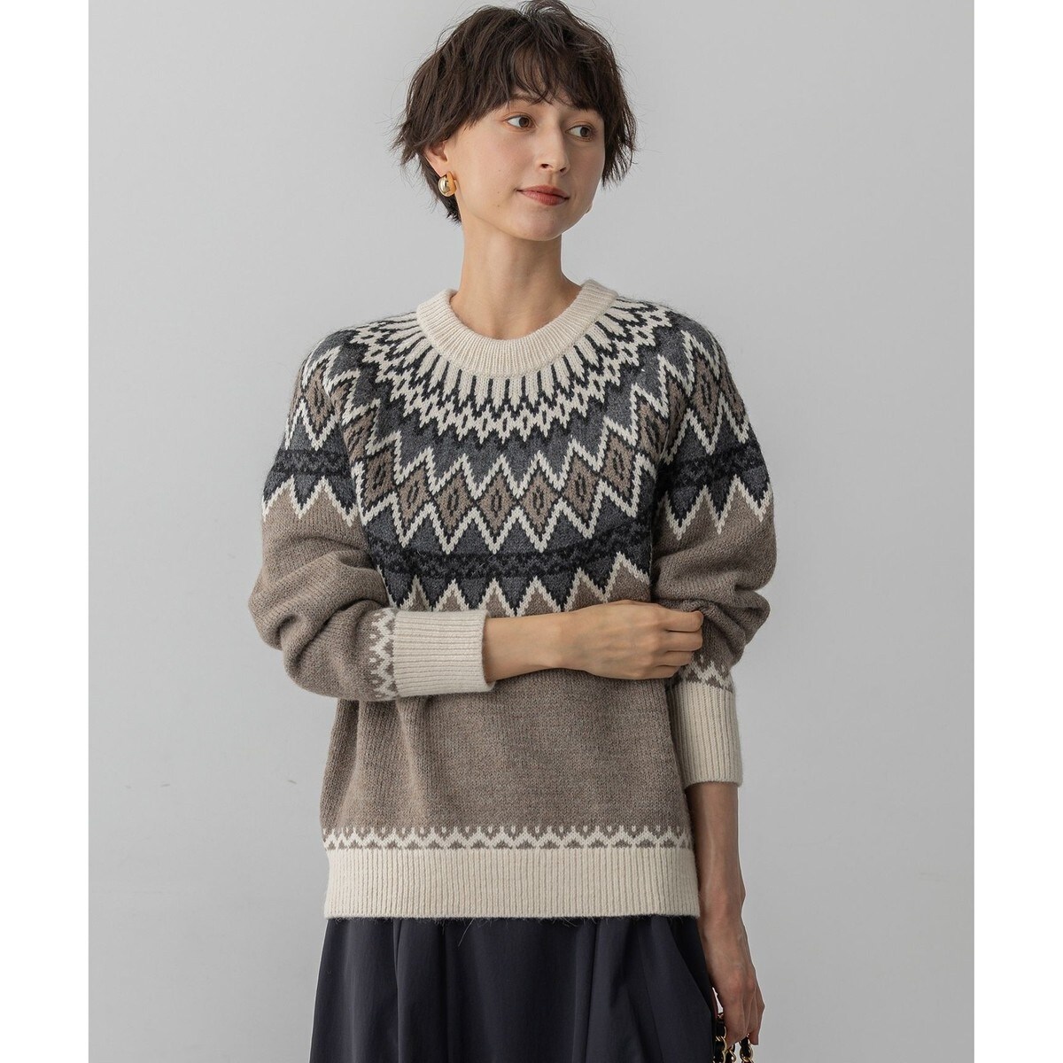 洗える】ミニブークレニット バイカラー ジャケット | 23区(23KU