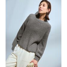 【洗える】スパンコールバルキー クロップド ニット