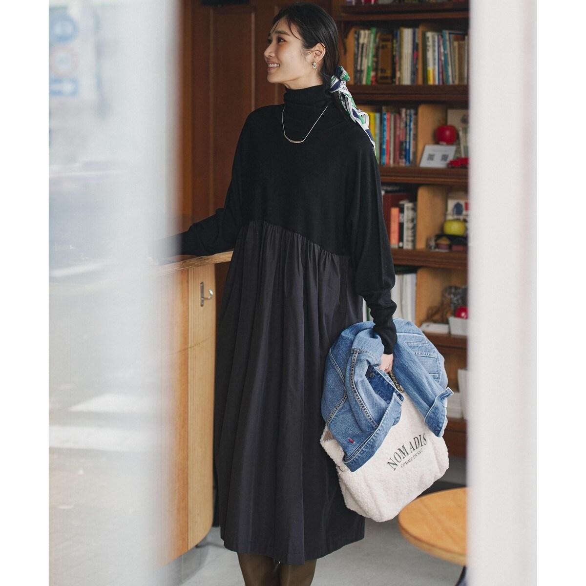 23区　【洗える】ギャザーコンビ ニットワンピース 洗える】ギャザーコンビ ニットワンピース | 23区(23KU) | マルイ