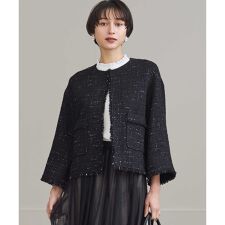 GIOLICAツイード ノーカラー ジャケット
