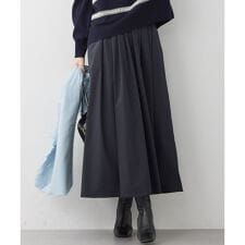 【撥水加工/洗える】ブライトタフタ タック スカート
