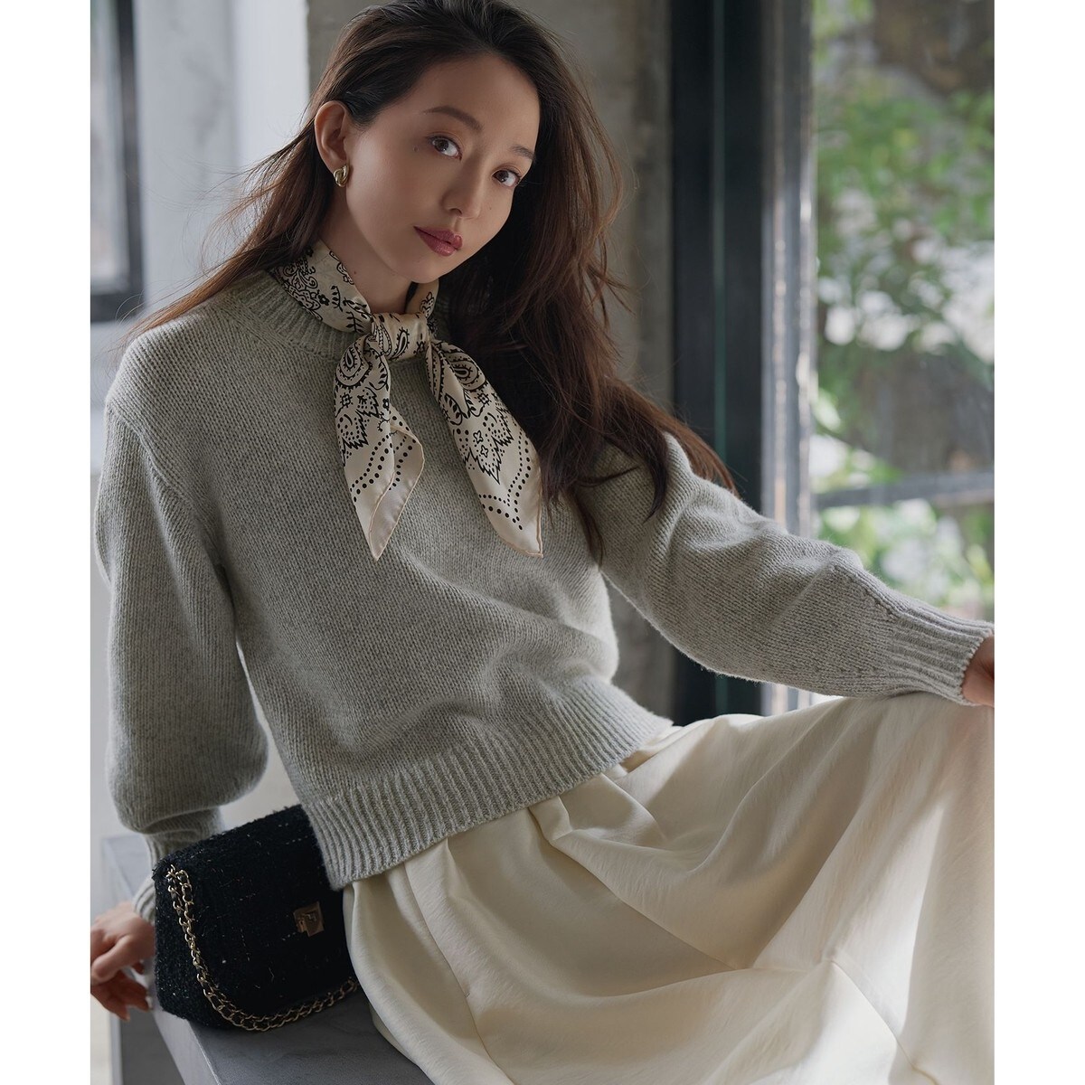 GISELe掲載】ウールカシミヤ パフスリーブ ニット | 23区(23KU