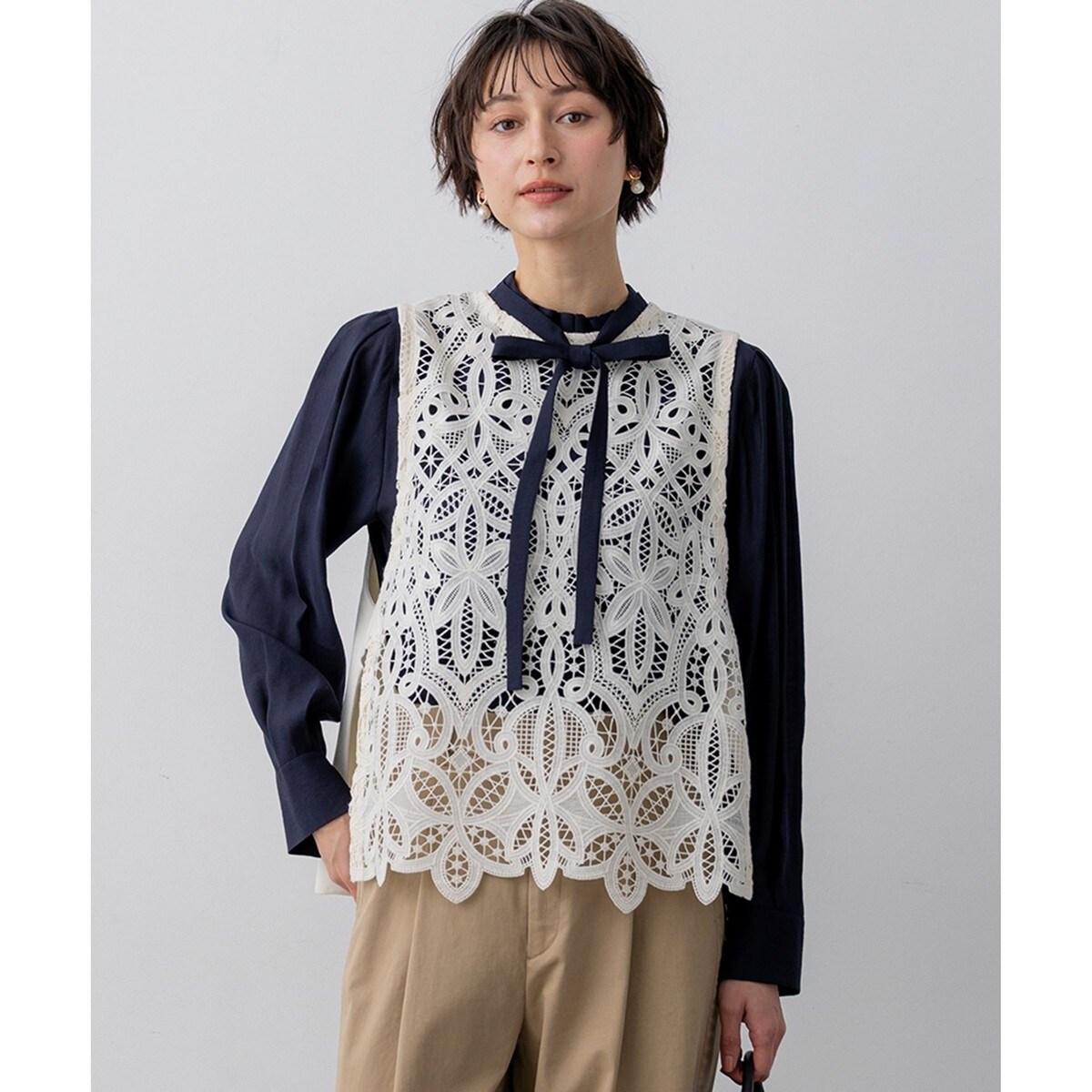 エンブロイダリーレース ニットベスト | 23区(23KU) | マルイウェブ