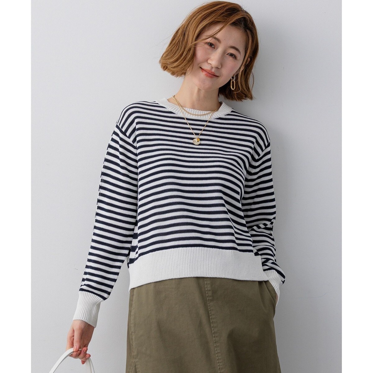 【Oggi掲載】コットンギマ クルーネック ニット