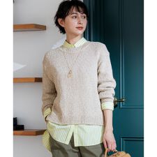 コットンコードミックス クロップド ニット