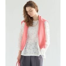 【VERY掲載】ボタニカル カットジャガード ペプラムブラウス