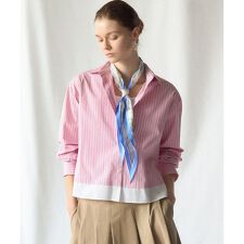 【Oggi掲載】CANCLINI レギュラーカラー ストライプ クロップドシャツ